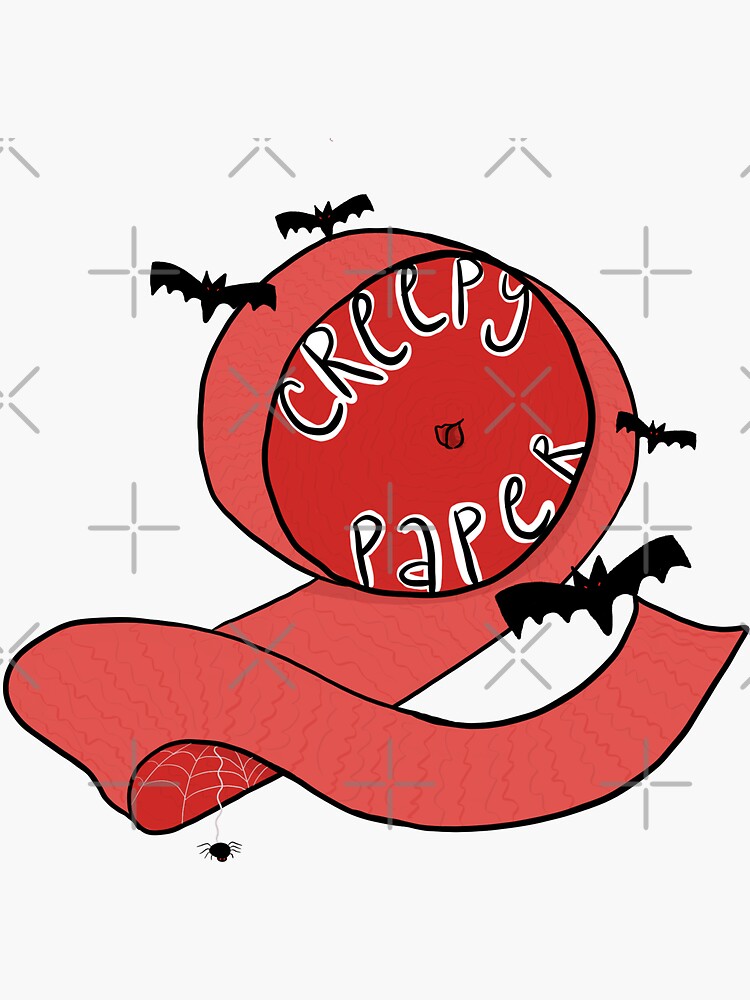 Aperçu 3 sur 3. Sticker avec l'œuvre Papier effrayant créée et vendue par Twisted-Giraffe.
