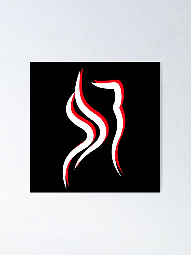 "Woman Beauty * Aesthetic Clip Art Red/White Edition" Poster for Sale