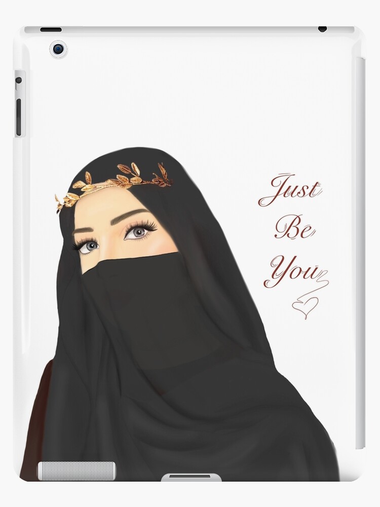 Beautiful Girl in Hijab Cartoon iPad Case & Skin for Sale by