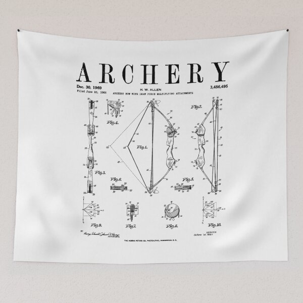 Item preview, Archery Compound Bow Old Vintage Patent Drawing Print designed and sold by GrandeDuc.