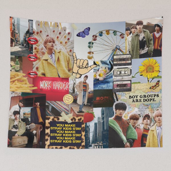 Item preview, STRAY KIDS Collage AESTHETIC Retro Cool Kpop Quotes  designed and sold by SugarSaint.