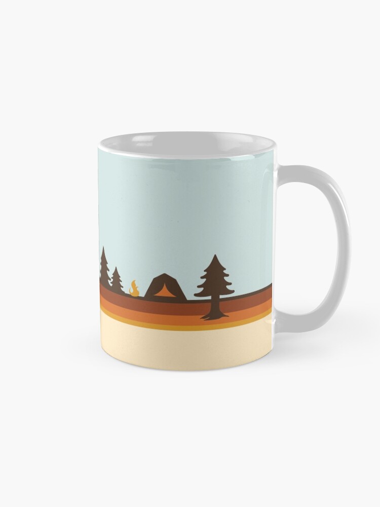 Alternate view of Happy Camper (Retro, 70s, Camping) Mug