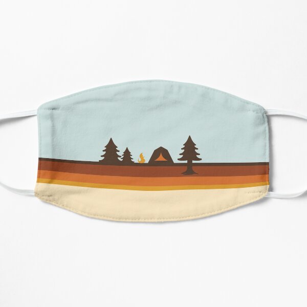 Happy Camper (Retro, 70s, Camping) Flat Mask