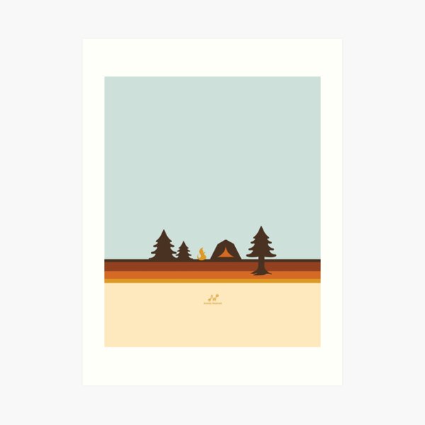 Happy Camper (Retro, 70s, Camping) Art Print