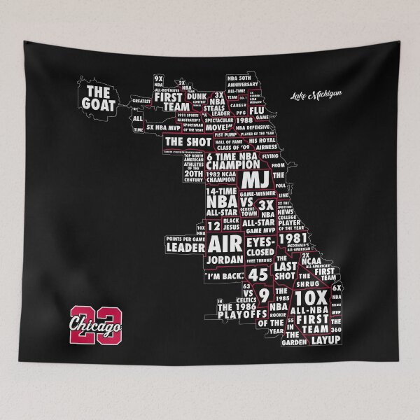 Item preview, The Michael Jordan (Chicago) Map designed and sold by 90sBullsShirts.