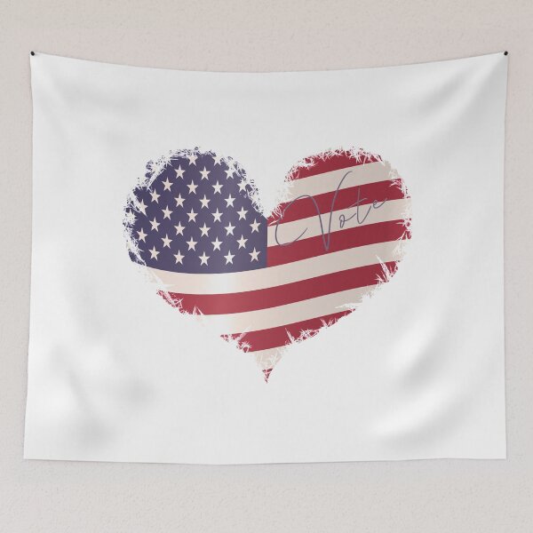Item preview, USA / American flag Shape heart Vote 2020  designed and sold by aloresarts.
