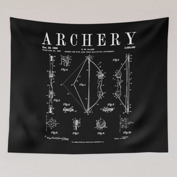Item preview, Archery Compound Bow Old Vintage Patent Drawing Print designed and sold by GrandeDuc.