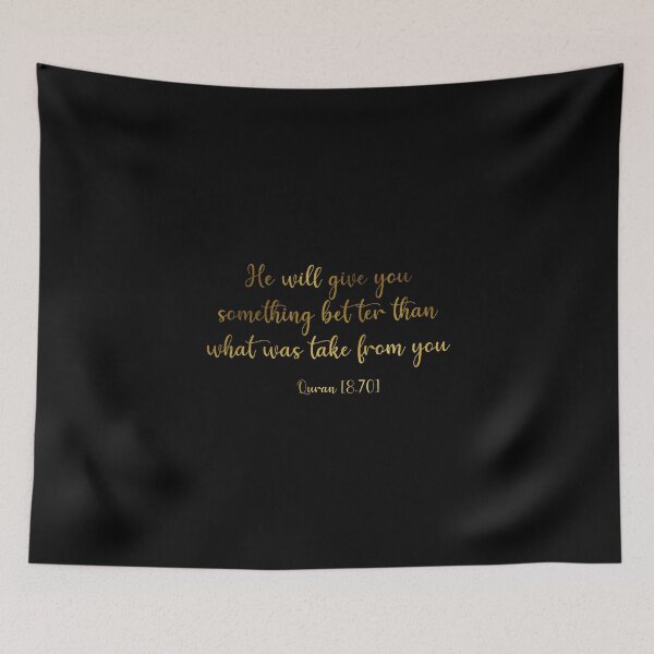 Item preview, Gold Foil Effect - He Will Give You Something Better - Islamic Quran Quote (Black) designed and sold by MiniMoonandStar.