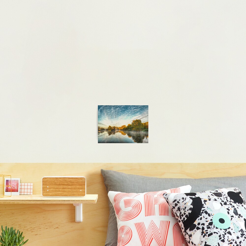 Misty morning at the lake Photographic Print