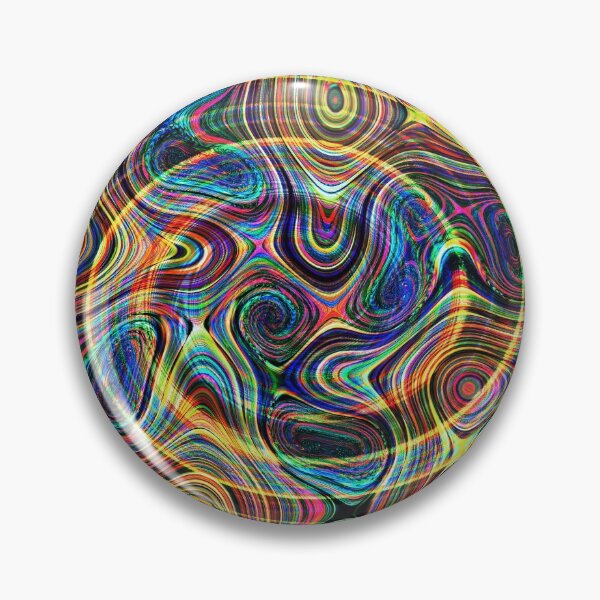 Item preview, CLOCK only (White diamond minMarkers) Psychedelic Geometric random fractal warm imagination colors liquid paint patterns designed and sold by shelfpublisher.