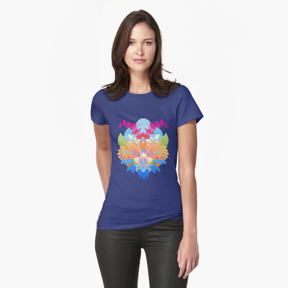 Tropical Vectors Fitted T-Shirt