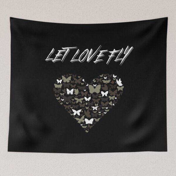 Item preview, Let Love Fly Butterfly Heart Gray designed and sold by Two Left Hands Design.
