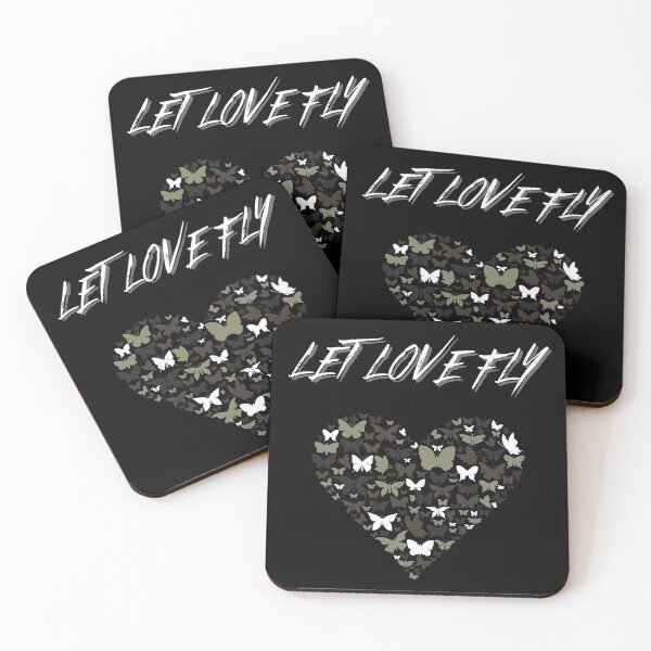 Item preview, Let Love Fly Butterfly Heart Gray designed and sold by Two Left Hands Design.