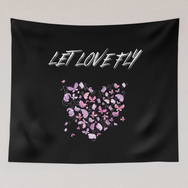 Item preview, Let Love Fly Butterfly Heart Pink designed and sold by Two Left Hands Design.