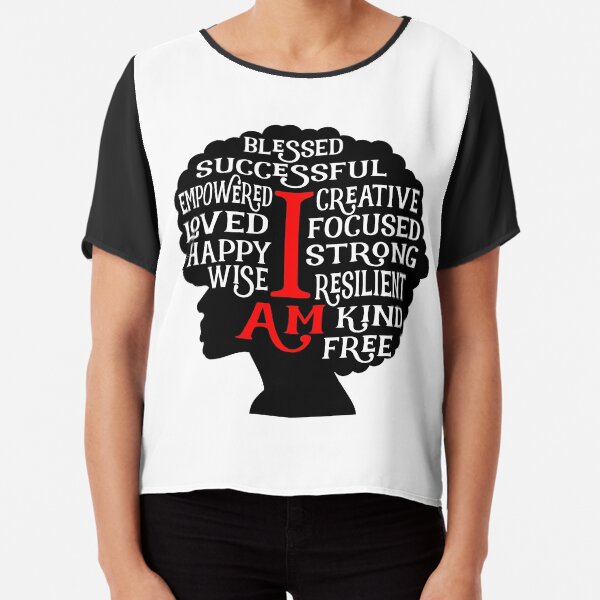 Positive I Am Affirmations Afro Woman Chiffon Top