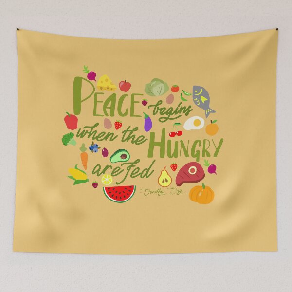 Item preview, DONATE Peace Begins When the Hungry are Fed Quote designed and sold by Emily Boynton.