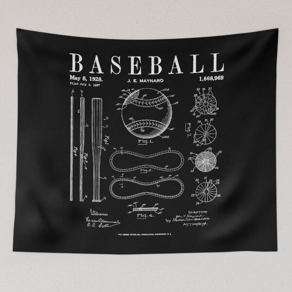 Item preview, Baseball Bat And Ball Old Vintage Patent Drawing Print designed and sold by GrandeDuc.