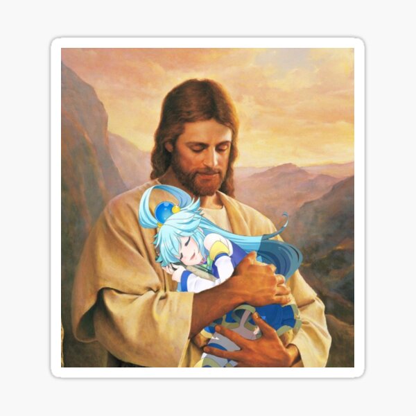 Jesus loves Aqua <3 Sticker