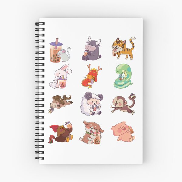 Item preview, 12 Chinese Zodiacs sipping Boba designed and sold by BobaOrigin.