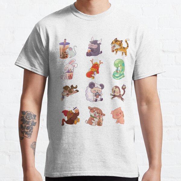 12 Chinese Zodiacs sipping Boba Classic T-Shirt