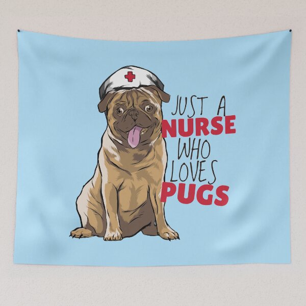 Item preview, Nurse who Loves Pugs designed and sold by cutenfunny.