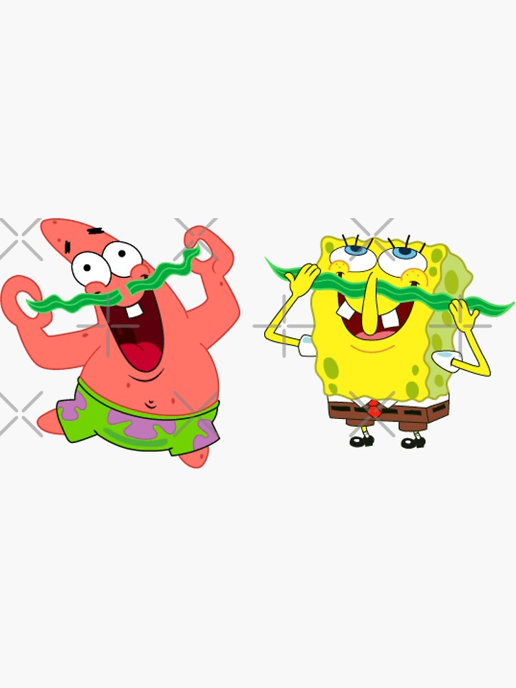 Spongebob And Patrick Funny Sticker For Sale By Curbsidedeli Redbubble