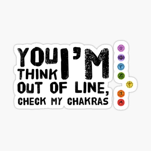 yoga - chakra out of line -  with graphic  Sticker