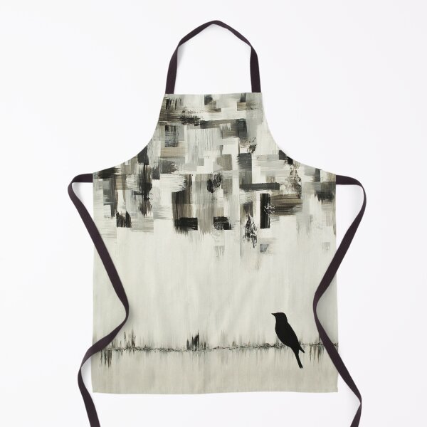 Item preview, Black White Contemporary Abstract Bird, Grunge Cityscape, Urban Contemporary, Distressed abstract black and white,  designed and sold by AbstractAcacia.