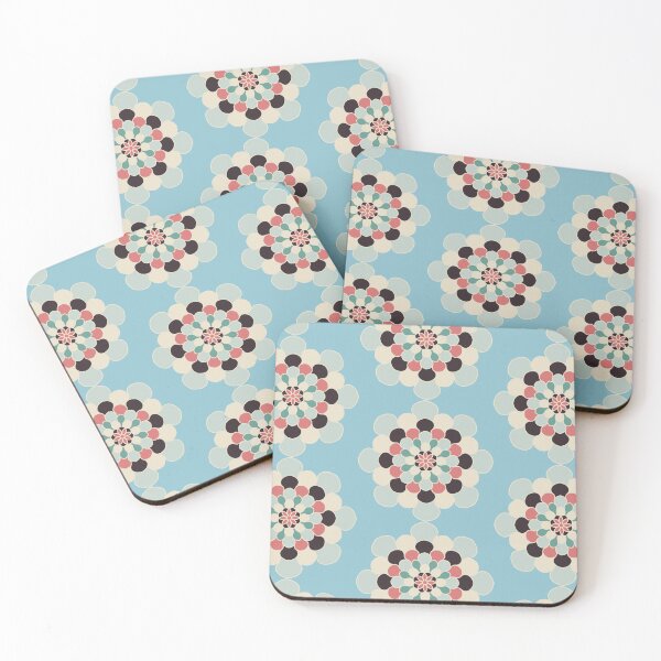 Item preview, Round Flora - Cyan Gray designed and sold by BumbleChynxBee.