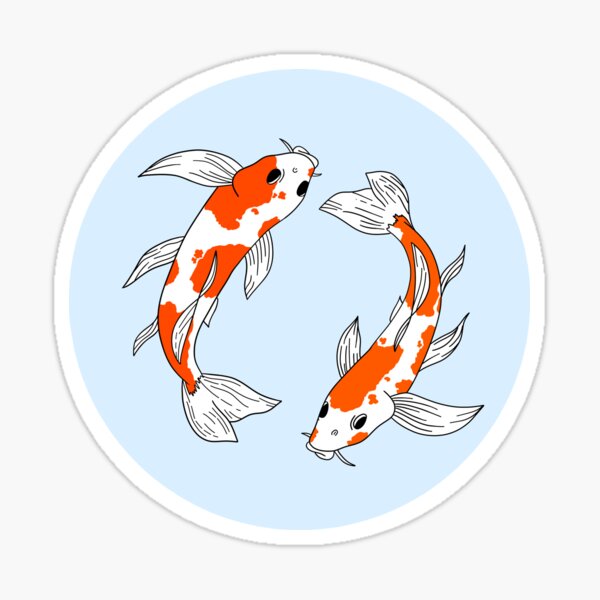 2 Vibrant Koi Fish Sticker