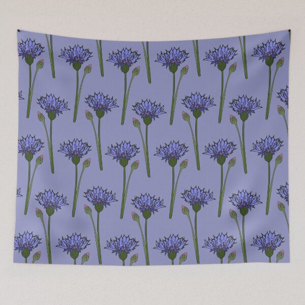 Item preview, Blue cornflower sketch pattern designed and sold by EngineerGoC.