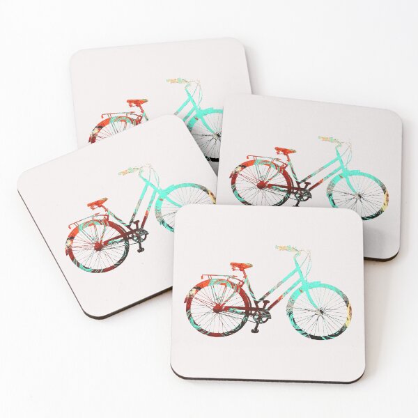 Item preview, Minimalist Bicycle Colorful Art Silhouette designed and sold by NancyMerkle.