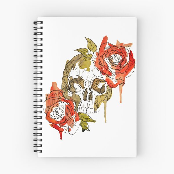 Artikelvorschau, Geometrischer Totenkopf und Rosen entworfen und verkauft von Total-Cult.