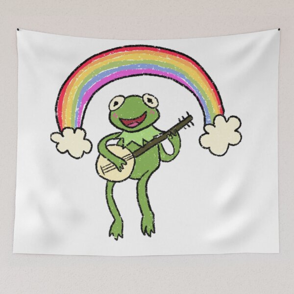 Item preview, frog with banjo under rainbow designed and sold by saacstix.