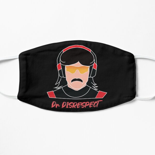 Dr Disrespect design, graphic design, black Flat Mask