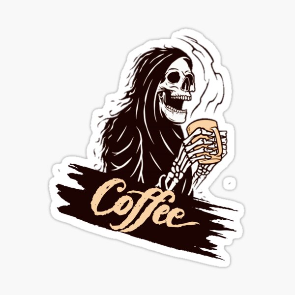 Skeleton Coffee Stickers for Sale  Redbubble