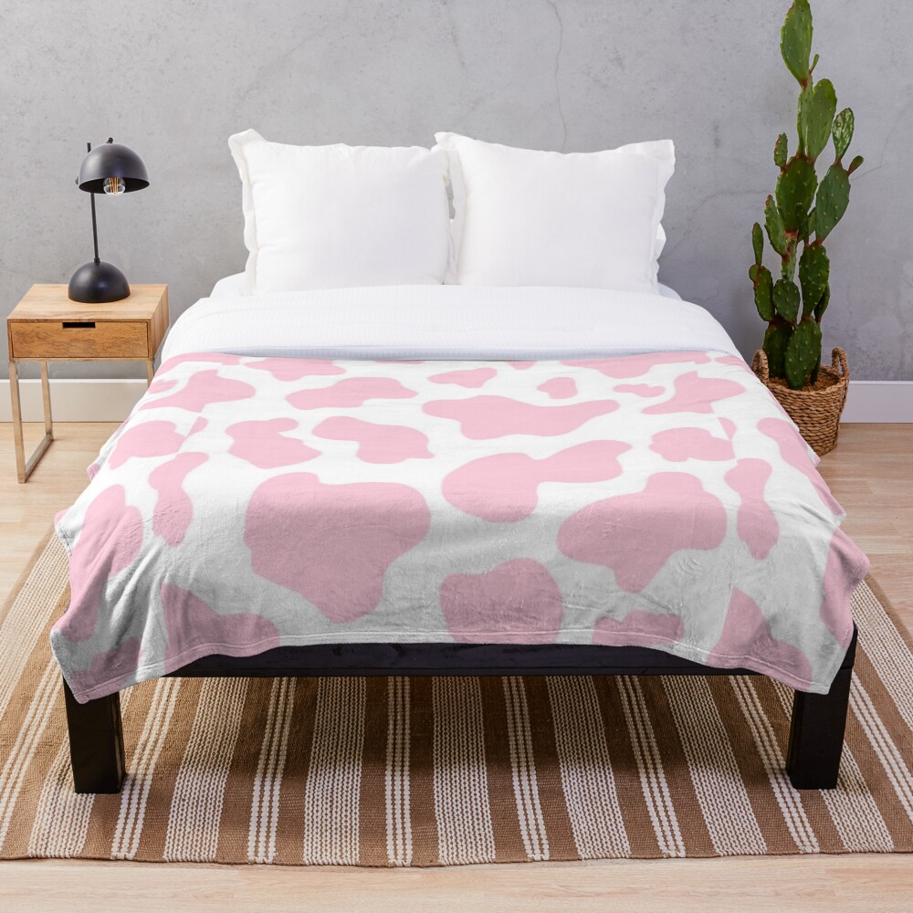 "pink cow print" Throw Blanket for Sale by sqftv Redbubble