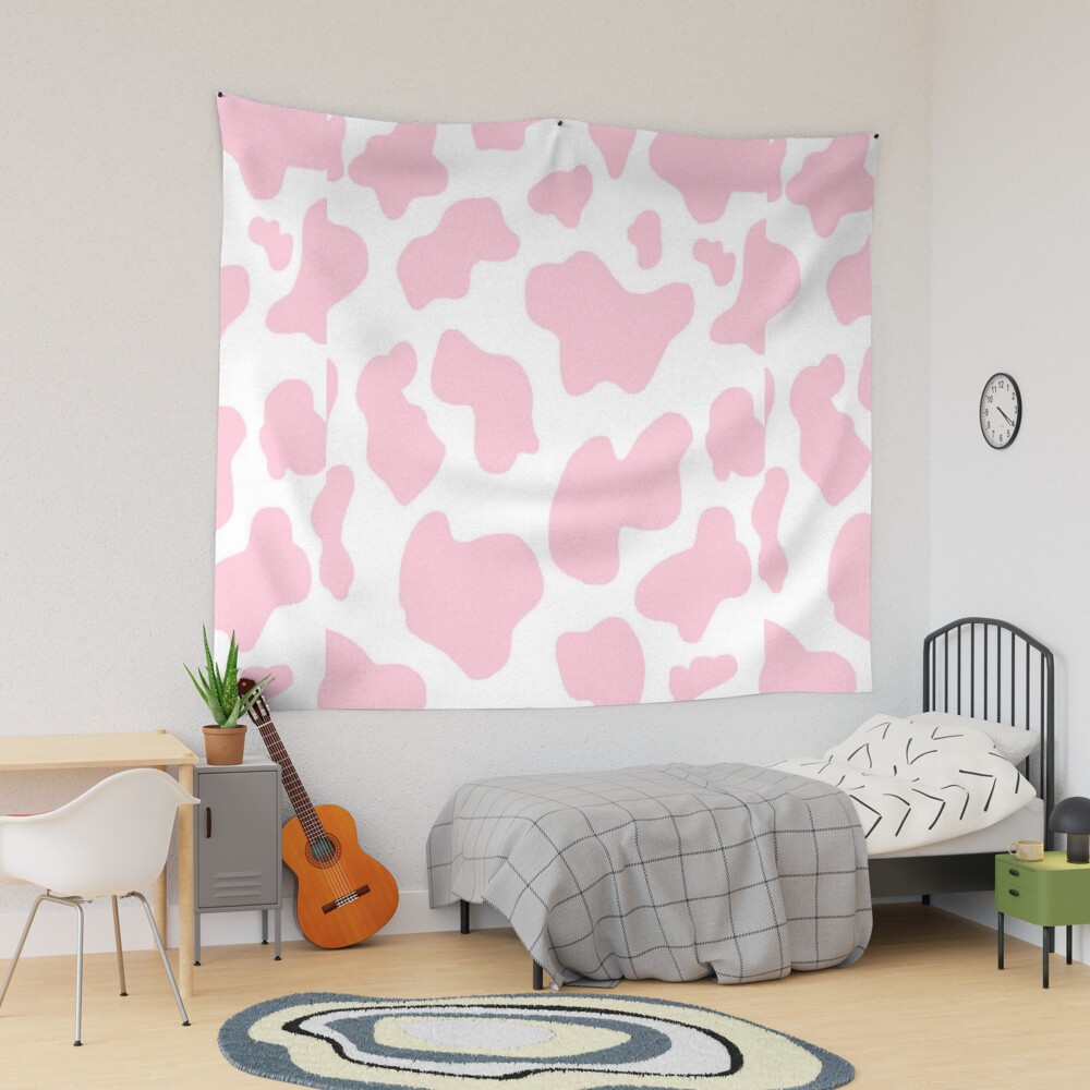 pink cow print Tapestry for Sale by sqftv Redbubble