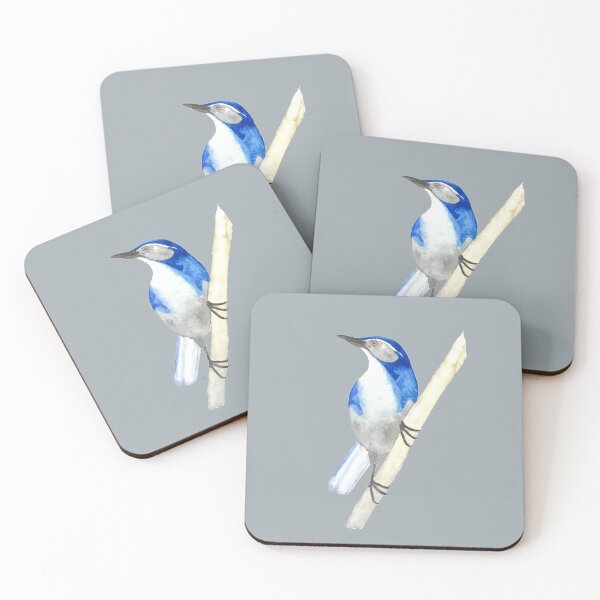 Item preview, California Scrub Jay on Grey Background designed and sold by Christiane Dobbins.