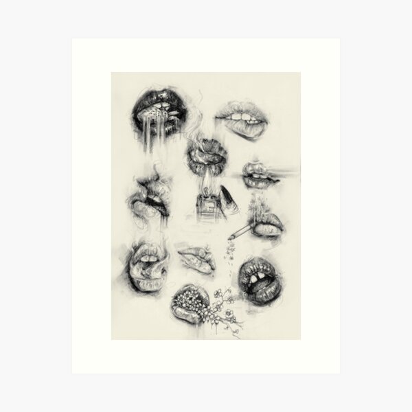 Lips Tattoo Art Prints for Sale | Redbubble Lips Tattoo Art Prints for Sale | Redbubble