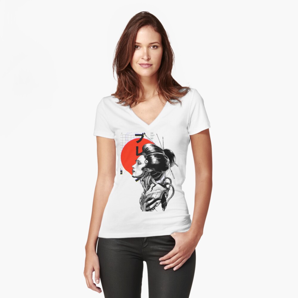 Aperçu de l'œuvre T-shirt moulant col V créée et vendue par OWLvision33.