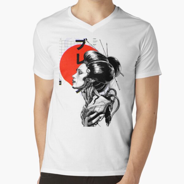 Cyberpunk Vaporwave Japanese V-Neck T-Shirt