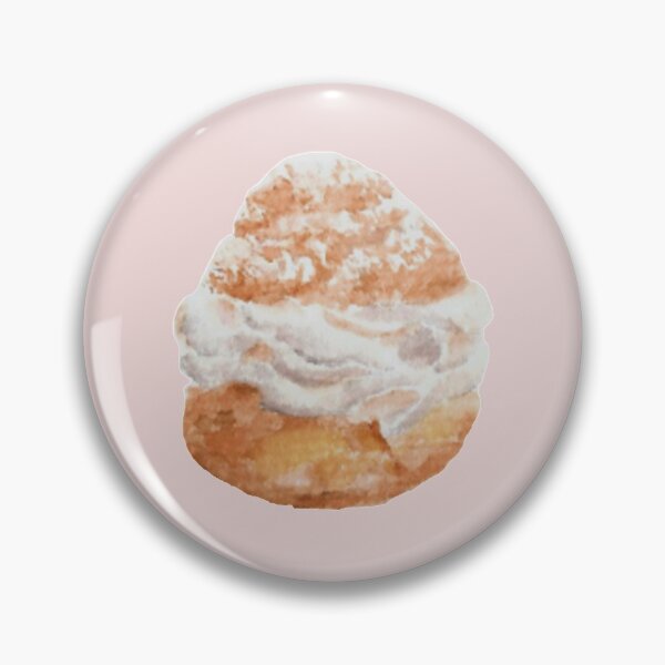 Item preview, Cream puff watercolour illustration (Pink background) designed and sold by tifft.