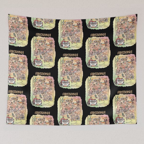 Item preview, Retro Arizona Tourist Map,1940s Pictorial State Map  designed and sold by K. Scott  Teeters.