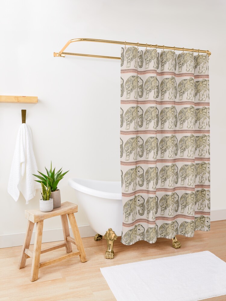 Alternate view of Indian Summer Mrs Ellie-Phant Shower Curtain