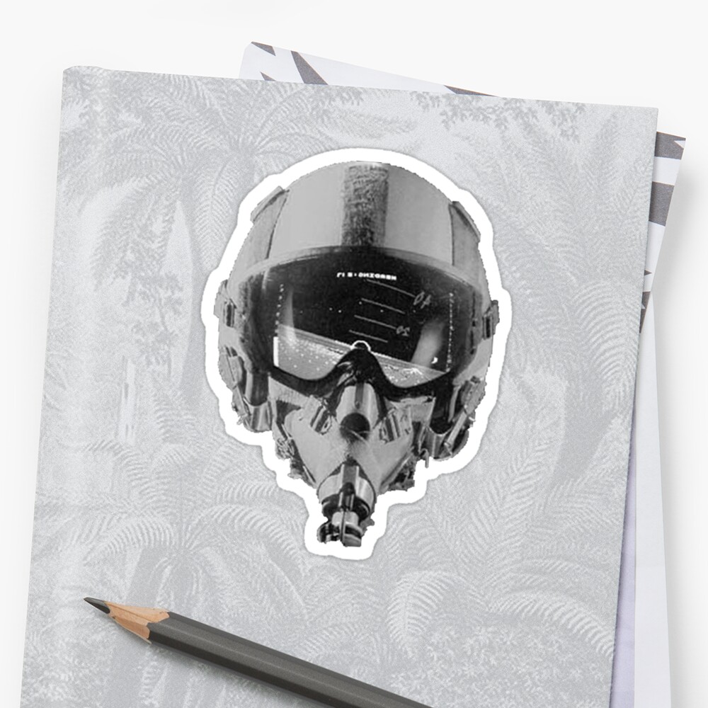 Fighter Pilot Helmet With Altimeter Stickers By Rott515 Redbubble