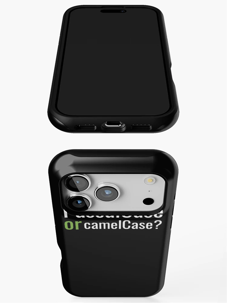 Thumbnail 3 of 4, iPhone Case, PascalCase OR camelCase Coder Question Programming designed and sold by jacks-tees.