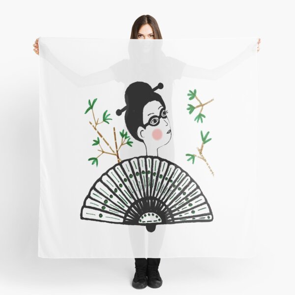 Mysterious woman. Illustration available on various products. Scarf