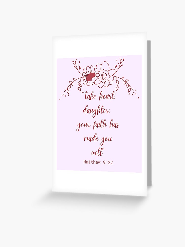 Christian Notepad with Bible Verse: Matthew 9:22 with Black Girl