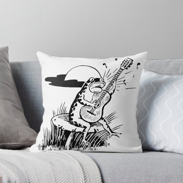 Item preview, Frog Singing and Playing Guitar on a Mushroom designed and sold by cloverkate.